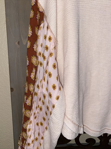 Nuevo con etiquetas $98 Free People Manga Flor Térmica Boho Dolman Floral Top Grande XS - Imagen 9 de 9
