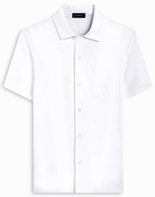 Bugatchi Hemd Handtuch Baumwolle FRENCH TERRY Johnny Weiß M XL XXL Neu