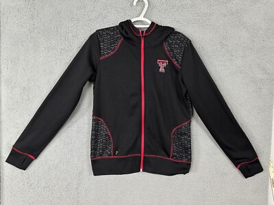Texas Tech Colosseum jacket women teen medium black full zip hoodie lighweight