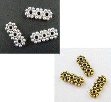 400pcs Silver/Gold Color 3Holes Bar Spacers Jewelry DIY 13x5.5mm 72