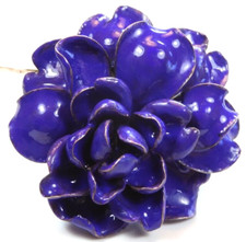 Antique Enamel Rose Flower 13K Yellow Gold Brooch Pin 1.79
