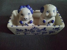 Salz- und Pfefferstreuer Delft, handbemalt, Schweine, Holland - NEU