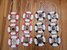 Set of 4 Nautical Beach Livesaver Wall Hanging Decor