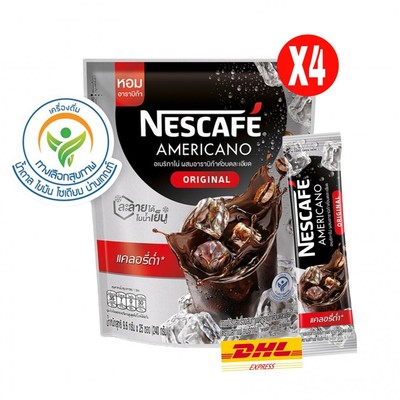 4X Nescafe Americano Coffee Original Mixed Arabica [Pack 9.6g. X 25 Sachet]