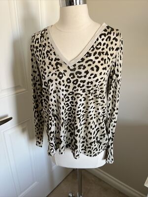 NWOT Chasor Lightweight Leopard Open Back Long Sleeve Top