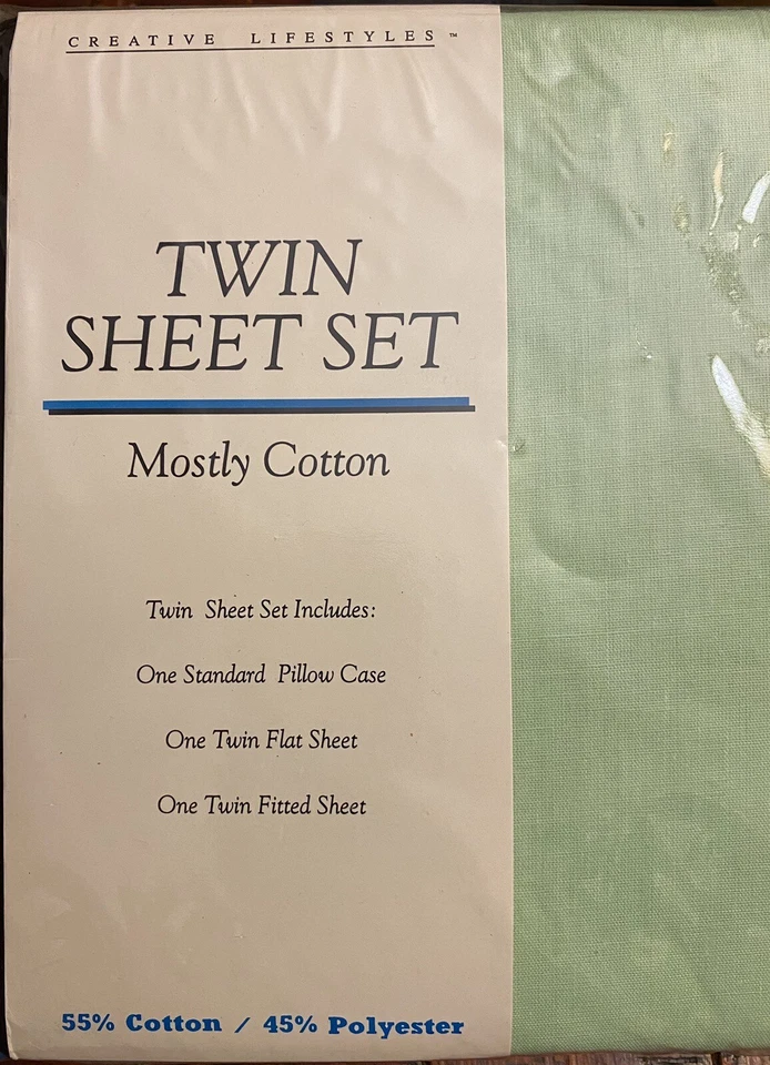 Juego de sábanas Creative Lifestyles Twin 3 piezas espuma de mar verde nuevo Foto 2 de 4