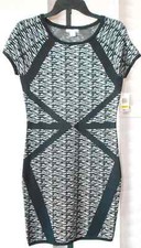 Bar lll Melange Bodycon Black/Multi Fitted Sweater Dress Size M NWT
