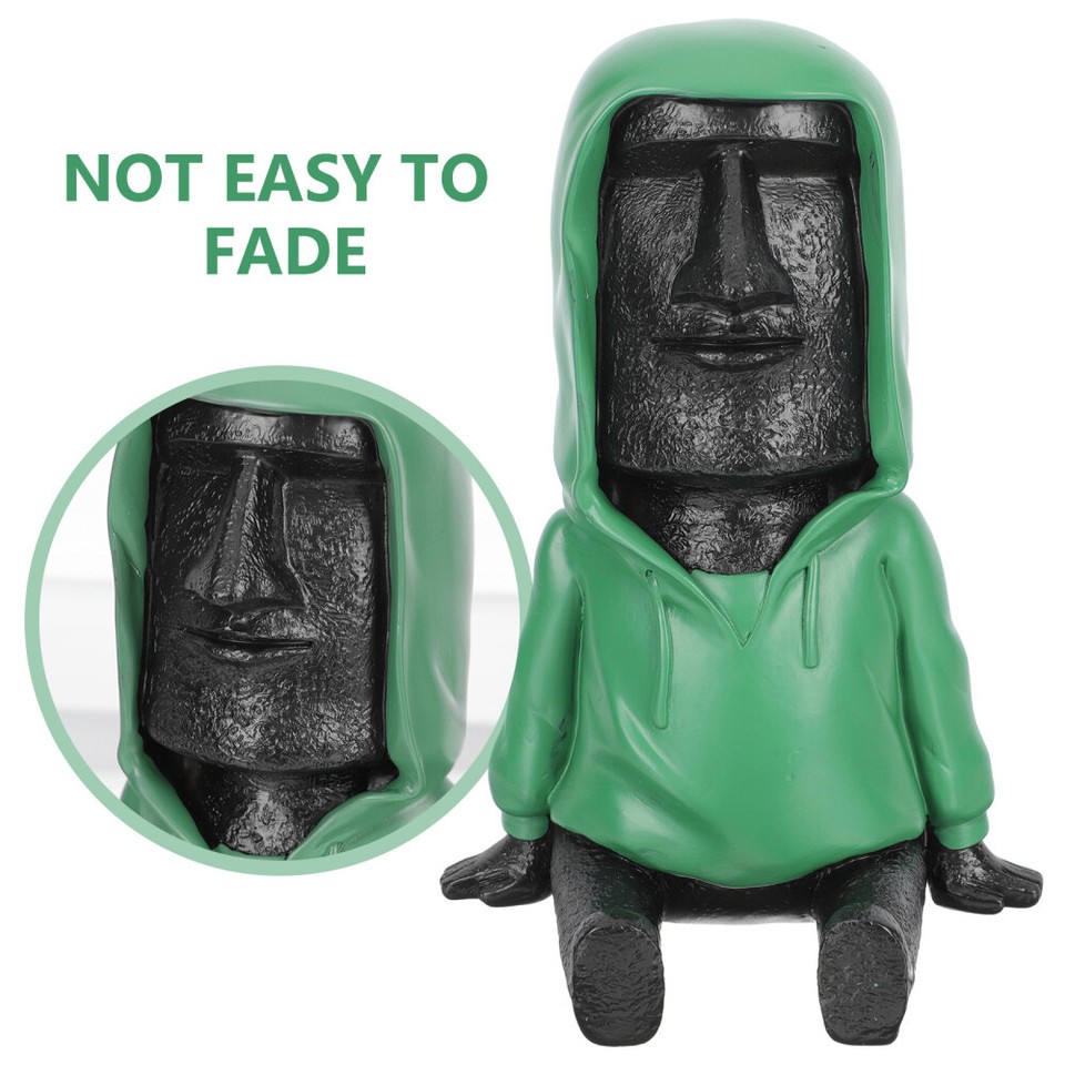 2 Pack Easter Island Head Figurine Hawaiian Decorations Moai Figurines
