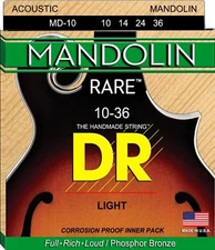 DR MD-10 Rare Phosphor Bronze Mandolin Strings; loop end gauges 10-36