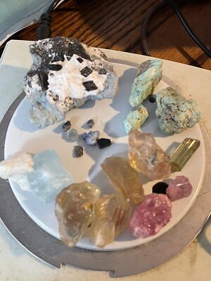 assorted raw gem and rare earth minerals package - From California-Denver-Oregon