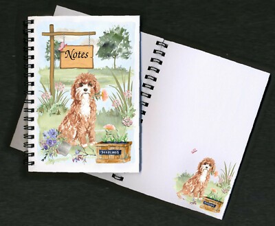 Cavapoo / Doodle Hund Notizbuch/Notizblock + kleines Bild auf jeder Seite von Starprint