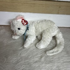 Ty Beanie Buddy - STARLETT the White Cat 11.5 Inch  Medium Blue Eyes New Nwt