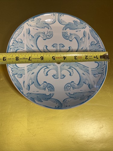Southern Living Garden Gate Water Color White & Blue Stoneware 3 Tier CAKE STAND - Picture 5 of 10