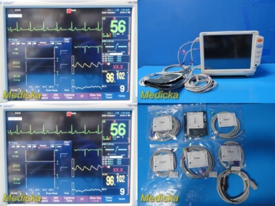 Fukuda Denshi DS-7000 Dynascope Patient Monitor W/ Accessory Leads ~ 31123