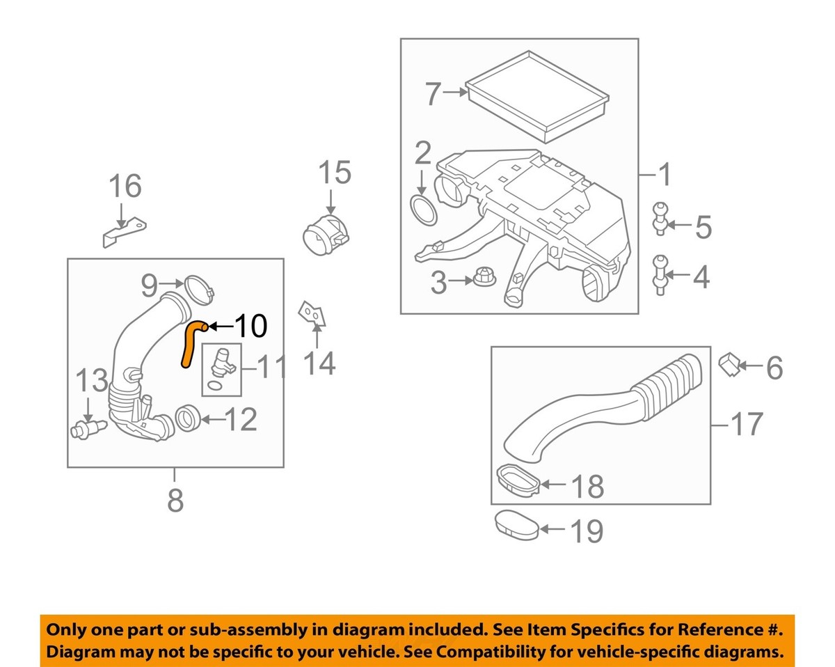 BMW OEM 09-13 335d,X5 Engine Air Intake-Air Hose 13717808158