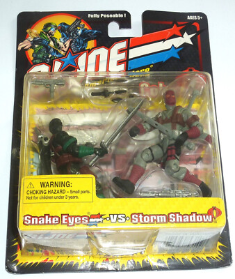 G.I.JOE 2002 SNAKE EYES VS STORM SHADOW REPAINT 2-PACK MOC NEU OVP GI JOE COBRA