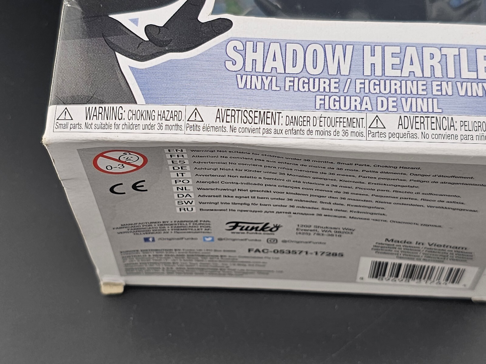 Funko Pop! Disney Kingdom Hearts #335 Shadow Heartless Vinyl Figure Box Damaged