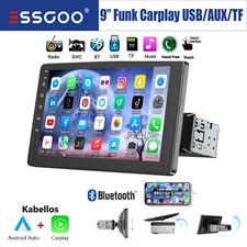 1 DIN 9" Autoradio CarPlay Android Auto Mit Touchscreen Bluetooth USB SD AUX FM
