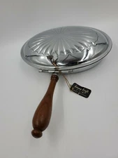 Vintage Silent Butler Farber Brothers Krome Kraft Wood Handle Oblong With Tag