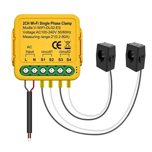 Tuya Wifi Meter with Current Transformer Sensor Clamp 80A Energy