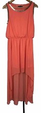 Forever 21 Maxi Cocktail Dress Medium Hi Low Goldtone Chain Neck Grecian Glam