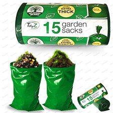 Garden Refuse Bags Sacks Heavy Duty Rubbish Garden Waste Bin 50L Extra Thick Bag