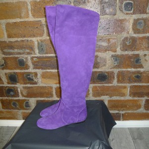 purple flat boots