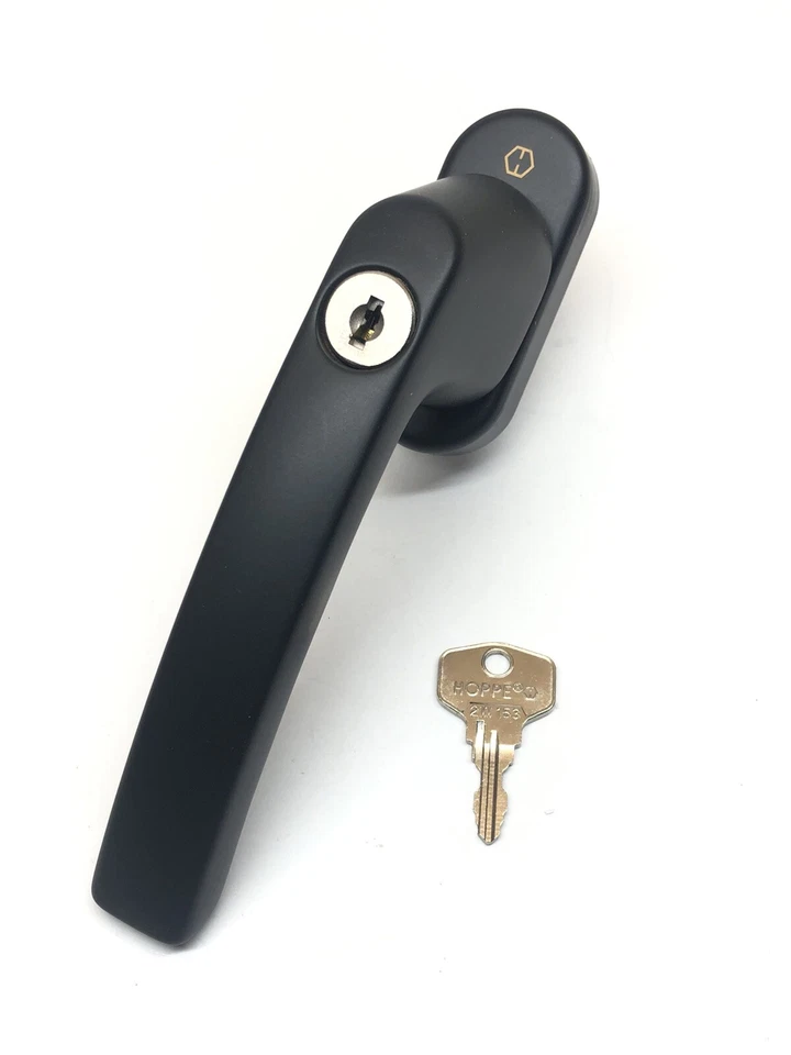 HOPPE Lockable Luxembourg Handle for Tilt & Turn Windows w/ Key, 099S/U26- BLACK - Image 2 of 4
