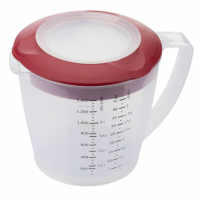 Westmark Rührbecher/Messkanne mit Spritzschutz, Deckel und Ausgießer, 1,4 l