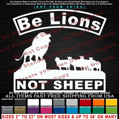 - Don't be Sheep Lion On A Hill Sheepdog Wolves Don't Tread Sticker Decal