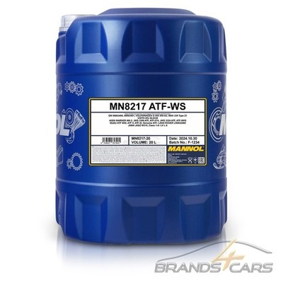 MANNOL 20 L ATF WS AUTOMATIK GETRIEBEÖL FÜR TOYOTA LEXUS AISIN AW 53223711