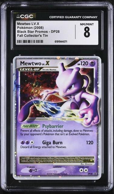 Mewtwo LV.X DP28 Diamond and Pearl Holo Pokemon TCG CGC 8