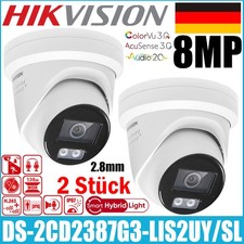 2 Stück Hikvision DS-2CD2387G3-LIS2UY/SL 8MP Smart Light ColorVu 3.0 IP-Kamera