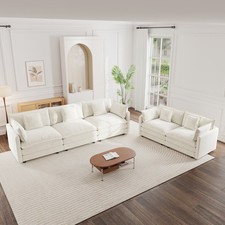 Juego de 2 sofás de chenilla, juego de sofá de 2+3 plazas sofá de asiento profundo, sofá moderno