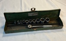 S-k Tools 12 Drive Socket Set 9 Pc W Metal Box 38 Drive Ratchet Adapter