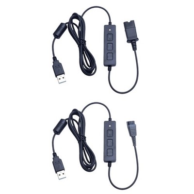 Headset QD Connector to USB 2.0 Plug Cables to Computer Laptop 66.99inch Length