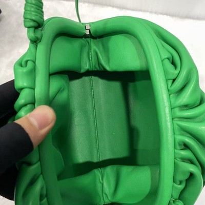 Bottega Veneta Mini Pouch Crossbody Bag Green Nappa Leather