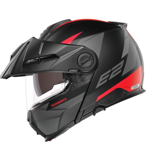 CASCO MODULARE MOTO SCHUBERTH E2 DEFENDER NERO/ROSSO/GRIGIO OPACO ECE 2206 - Foto 3 di 6