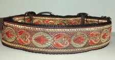 Martingale Dog Collar Red Gold Greyhound Lurcher Saluki Whippet Podenco