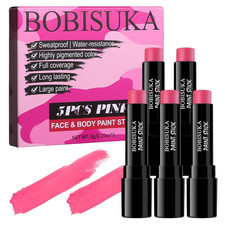 5PCS Pink Out Eye Black Stick, under Eye Sports Face Paint for Football, Basebal