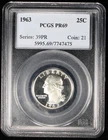 1963 Proof Washington Silver Quarter 25c PCGS PR69