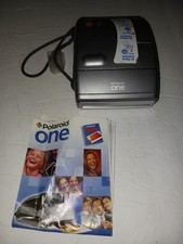 VTG Polaroid One 600 Folding Instant Camera with strap Gray Orange Button