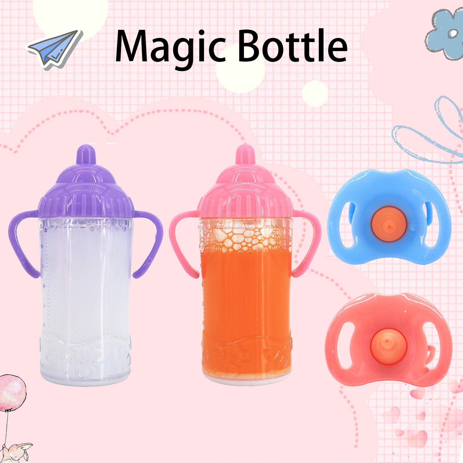 + 2 Pacifiers - Reborn Baby Doll Feeding Set