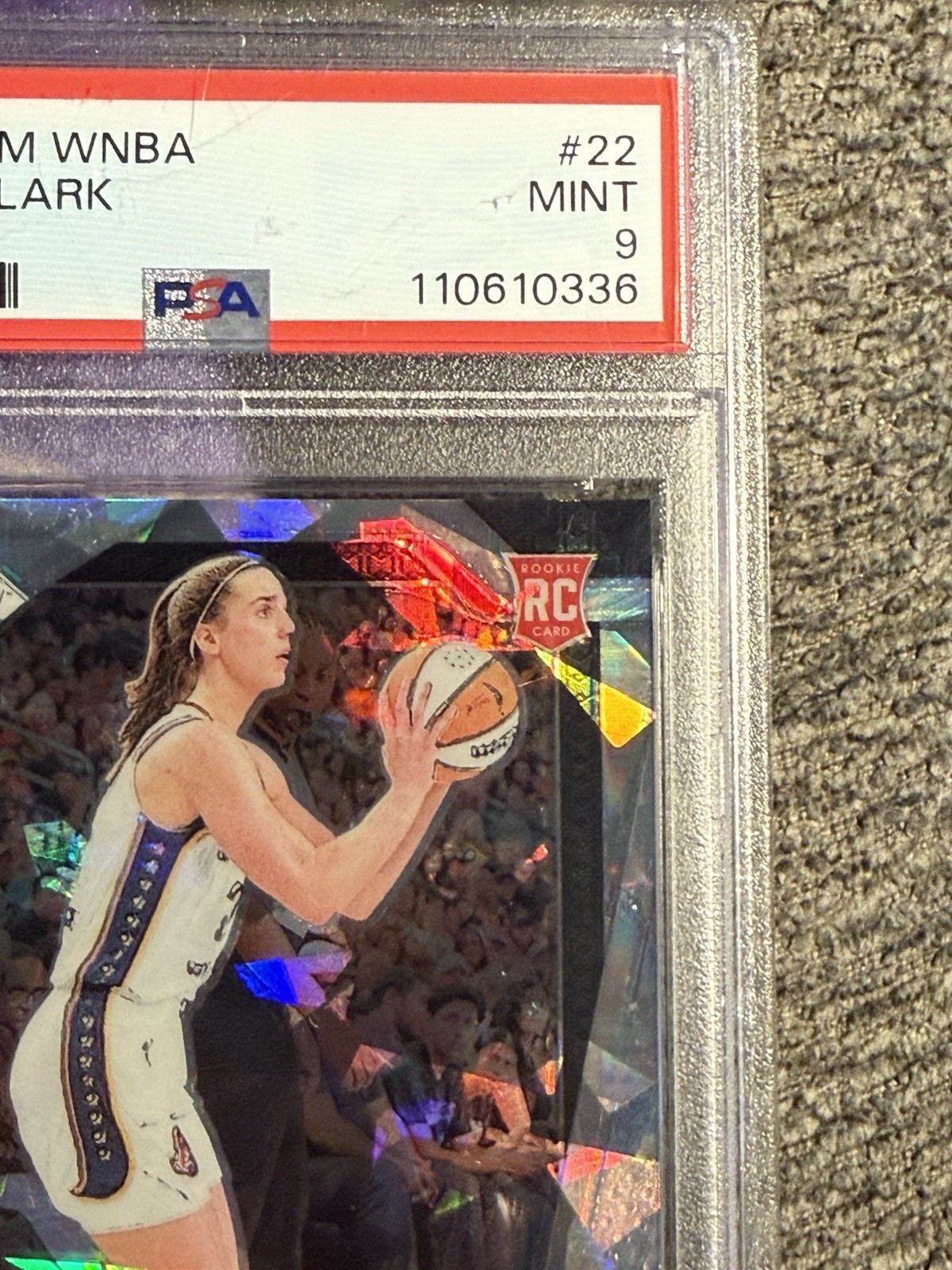 2024 Caitlin Clark Panini Prizm WNBA #22 Ice Prizm Psa 9 Rookie view 3