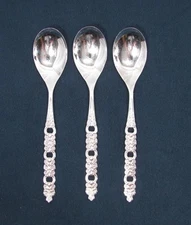 Set of 3 Oneida Community Stainless Viola Voila Ice Cream Spoons 6 1/8"