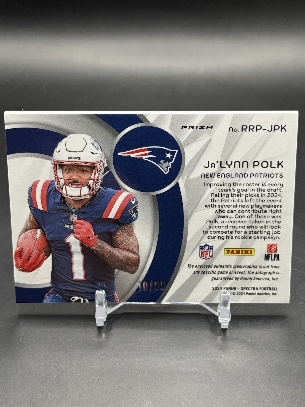 2024 Panini Spectra Radiant Rookie Patch Auto JA’LYNN POLK RC 10/60 PATRIOTS 🔥 view 6