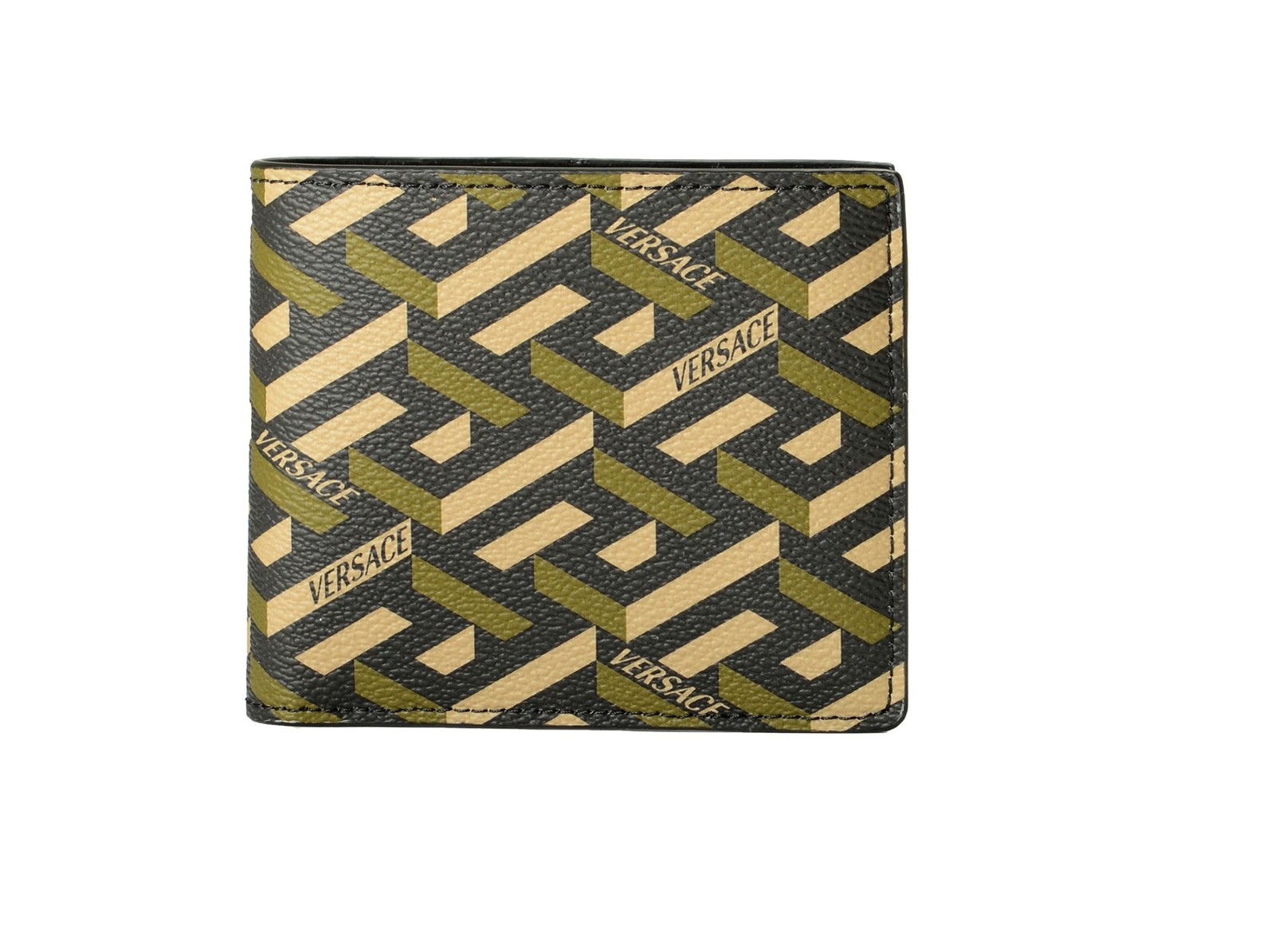Versace Coated Canvas - Leather Monogram Bifold Wallet 50190₽