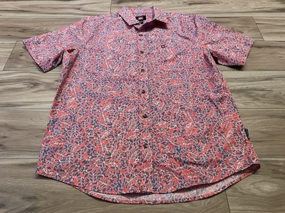 Quicksilver Men s Camp Coral Button Up Shirt Size M