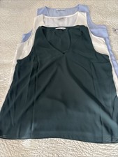 Women  s Nine West V-neck Tank 3 L, Cream, Lavender, Green. NWT THREE    