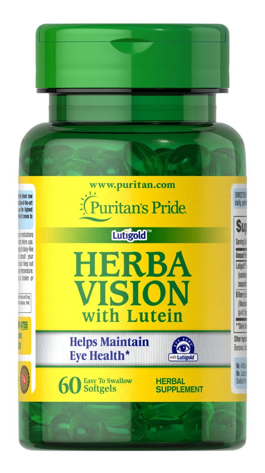 Puritan's Pride Herbavision with Lutein and Bilberry - 60 Softgels